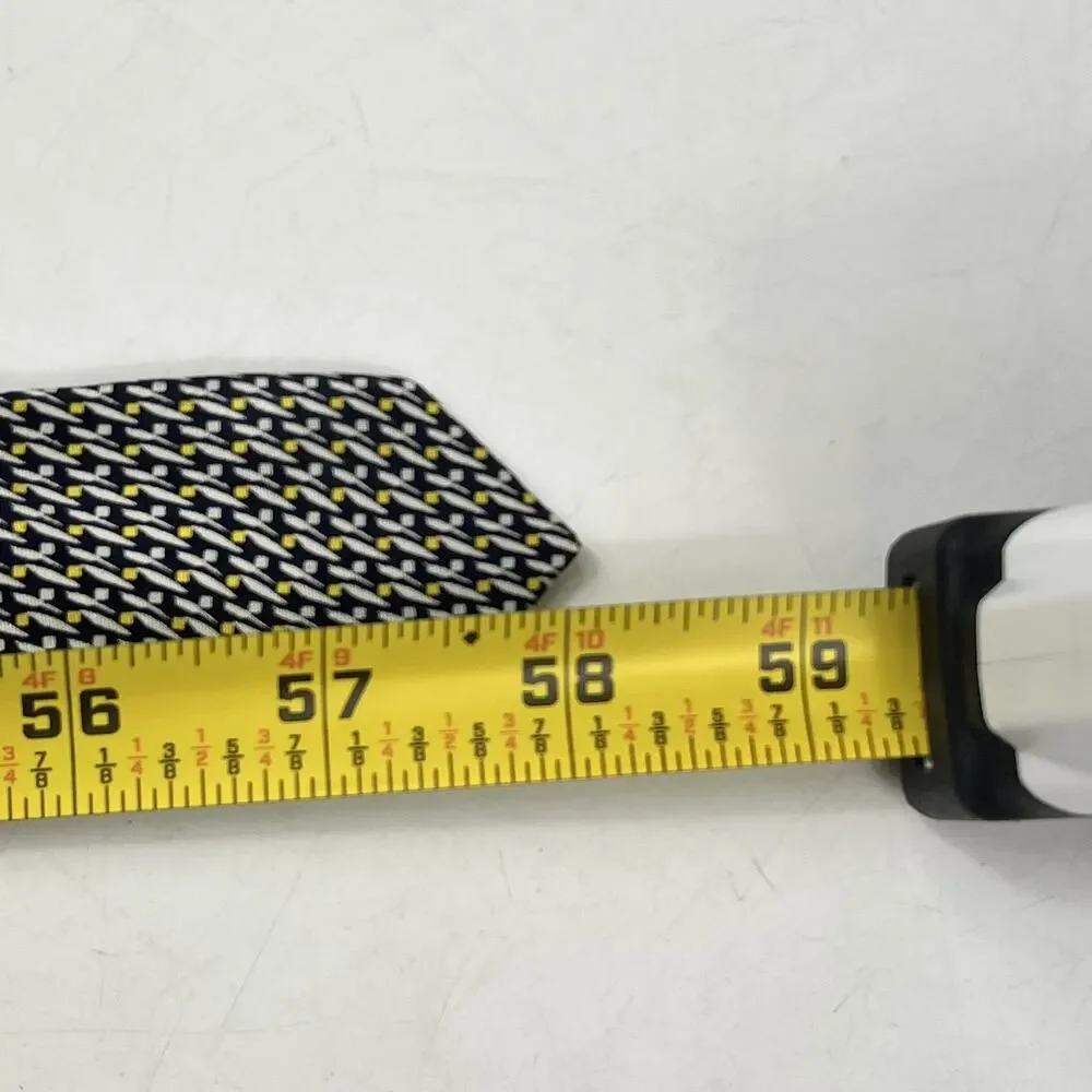 Ermenegildo Zegna Mens Tie Traditional Modern Geometric Print Silk Classic Cut